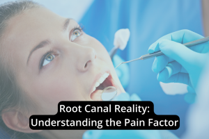 Dental patient undergoing a root canal procedure, with an emphasis on understanding the pain factor.